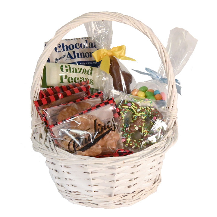 An Easter basket filled with wrapped candies