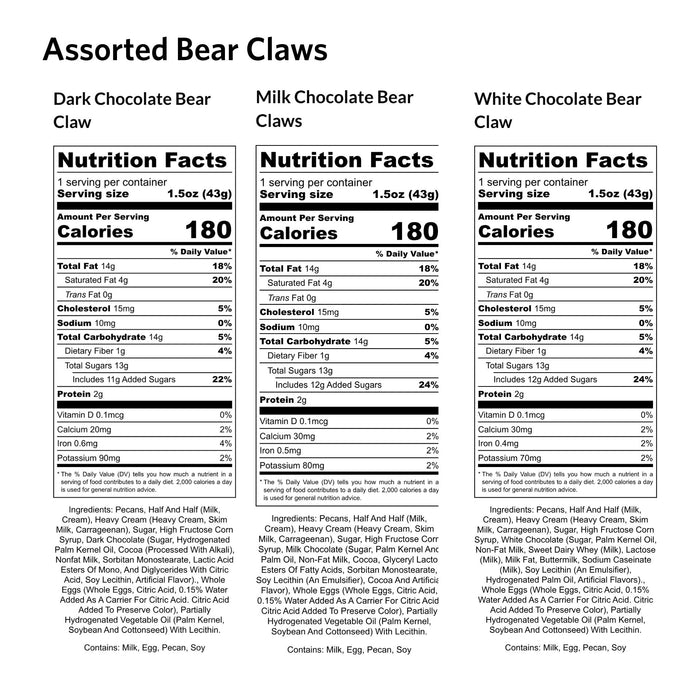 Assorted Bear Claws - Classic Box