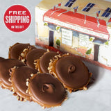 Milk Chocolate Bear Claws with a candy store-themed gift box and free shipping label.