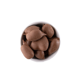 Chocolate Pecans in a white bowl