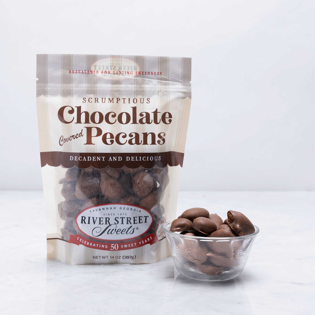 ちょこ Chocolate Covered Pecans Bag | 14oz or 6oz Milk Chocolate Pecans