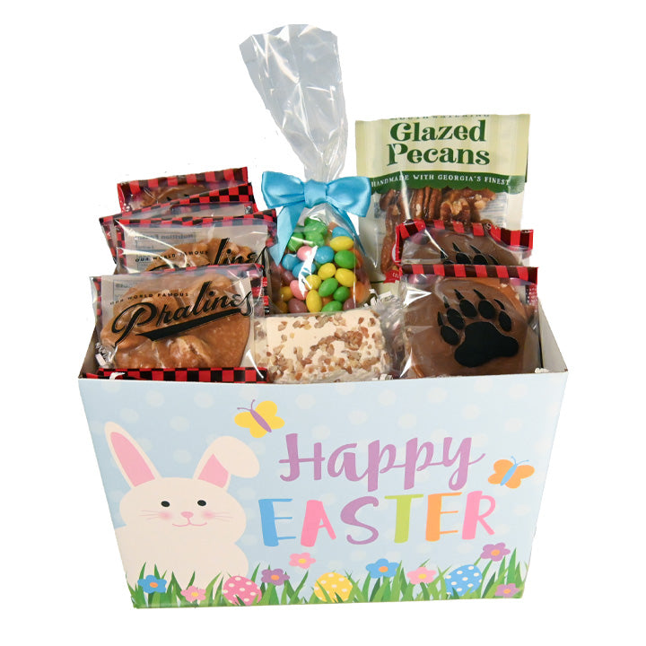 A Happy Easter box filled with wrapped assorted candies