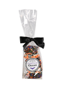 Chocolate covered oreos with Halloween themed sprinkes in a clear bag with a black bow