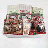 Assorted snack box with River Street Candies products on a white background