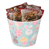 An Easter themed bucket with wrapped pralines