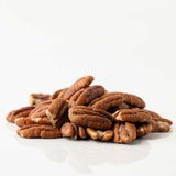 Pile of pecans on a white background